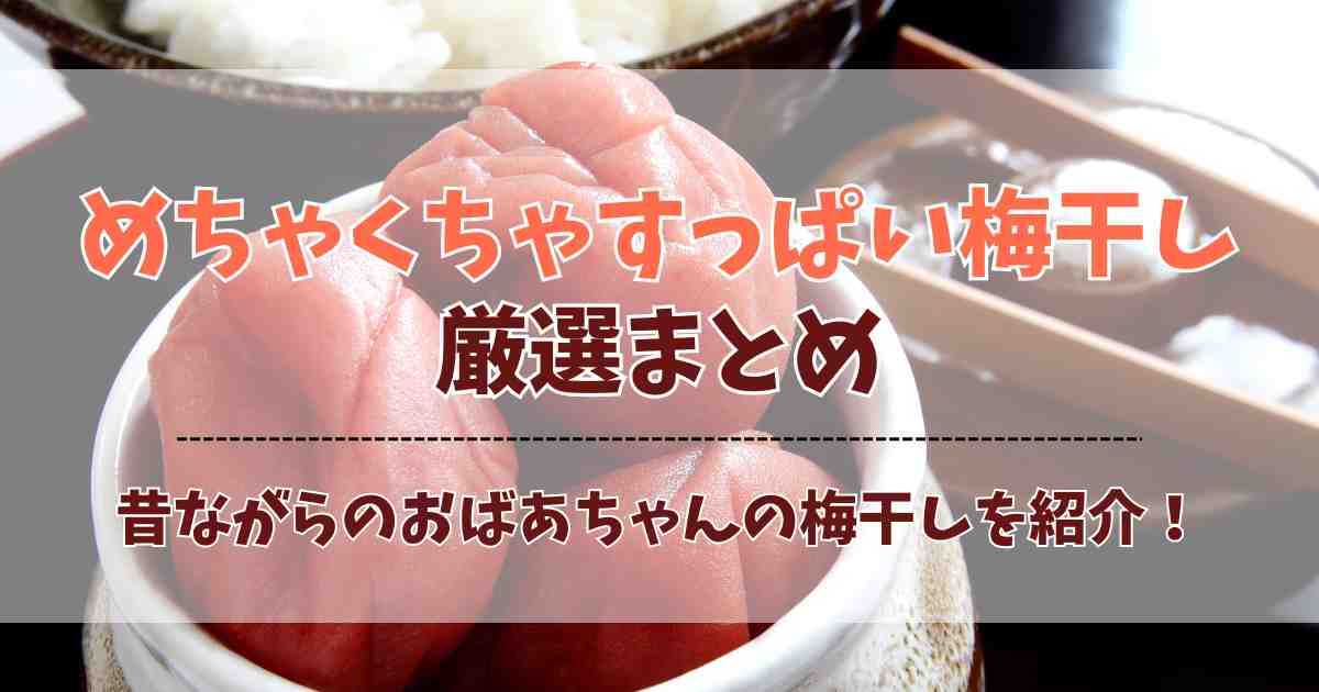 めちゃくちゃしょっぱい梅干し4選！昔ながらのおばあちゃんの梅干しまとめ